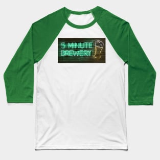 5 Minute Brewery Neon Logo Baseball T-Shirt